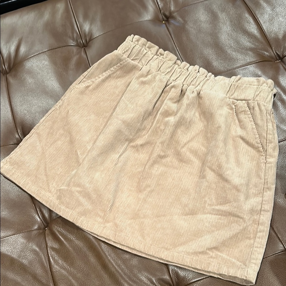 NWT Copper Key Tan Corduroy Elastic Waist Skirt